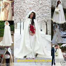 Long de l'hiver mariage nuptiale manteau cape Gorgeous blanc/ivoire mariée cape
