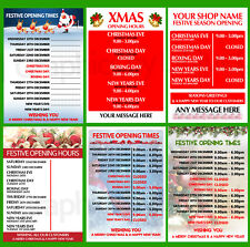 Christmas Opening Hours Time Posters Xmas 2018 | A4 A3 A2 A1 | 