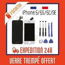 VITRE TACTILE IPHONE 5 / 5S / 5C / SE BLANC NOIR ECRAN LCD SUR CHASSIS + OUTILS