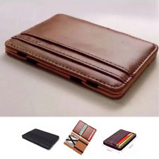RFID Chic Leather Magic Money Clip Slim Mens Wallet ID Credit Card Holder Case