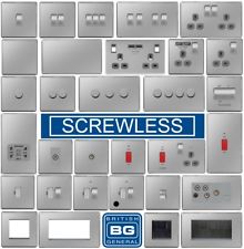 BG Nexus Brushed Steel Screwless Flatplate Switches & Sockets Satin Chrome Grey