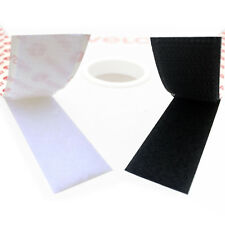Stick On VELCRO® Brand Black or White Self Adhesive Tape Per 1 Metre Hook & Loop