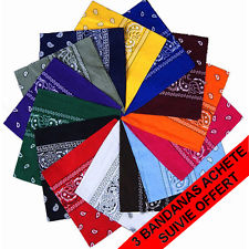 Bandana en coton coloris pour hommes et femmes à motif