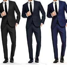 Vestito Uomo Blu Nero Elegante Slim Fit Abito cerimonia Sartoriale Casual 