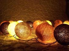 Guirlande lumineuse, 3 mètres 20 grand boules de coton, 3 cm, travail manuel