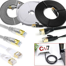 RJ45 Network Cat7 Ethernet Cable Gold Ultra-thin FLAT 10Gbps SSTP LAN Lead Lot