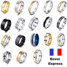 BAGUE HOMME FEMME ACIER INOXYDABLE TITANIUM 18 MODELE CHEVALIERE ALLIANCE ANNEAU