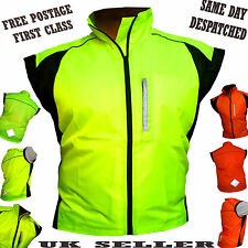 CYCLING JACKET SLEEVELESS HIGHLY VISIBLE HI VIZ WATERPROOF RUNNING HORSE RIDING