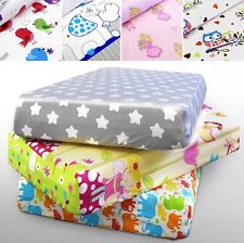 100% COTTON FITTED SHEET PRINTED 160x80 140x70 120x60 90x40 NURSERY BABY COT
