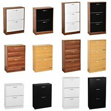 2 3 Drawer Shoe Cabinet Storage Cupboard Footwear Stand Rack Wooden Unit New