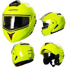 Casco Integrale Moto ECE 22-05 Visiera Parasole Modulare Fluo