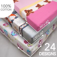 Baby Nursery Cotton Fitted Sheet/All Sizes/Crib Cot Bed Matching Bedding Pattern