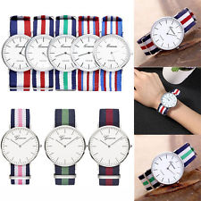 Geneva Sport Acier Analog Quartz Bracelet Sangle en Nylon Montre Homme