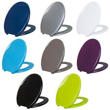 Coloured Universal Toilet Seat Easy Clean Oval Shape Durable Plastic Bathroom WC