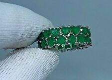 Jolie BAGUE ARGENT EMERAUDES EMERALD COEUR AMOUR SOLITAIRE SILVER BIJOUX