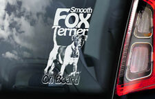 FOX TERRIER à Bord - vitre voiture autocollant - fluide à poils Chien Enseigne -