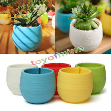 Mini Rond Pot De Fleur Jardin Bureau Plastique Plants Décoration