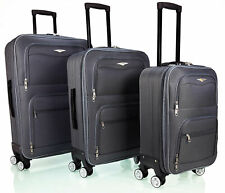 SUPER LEICHT! Reisekoffer Stoff mit 4 Rollen M L XL Set Reise Koffer Trolley