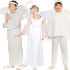 Child White Angel Gabriel Fancy Dress Costume Christmas Nativity Kids Outfit New