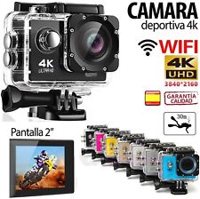 Camara WIFI 4K ULTRA HD deportiva tipo GoPro 2" sumergible acuática + accesorios