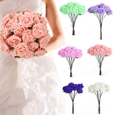 1-200 Artificial Foam Roses Flowers Wedding Bride Bouquet Flowers Home Decor UK