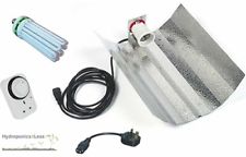Dual CFL 125 200 300w Hydroponic Tent Grow Light Kit Euro Reflector System Timer