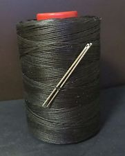 RITZA TIGRE WAXED HAND SEWING THREAD 0.6m  FOR LEATHER/CANVAS & 2 NEEDLES BLACK