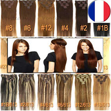 EXTENSIONS DE CHEVEUX A CLIPS 100% NATURELS REMY HAIR 46-60CM COULEURS AUX CHOIX