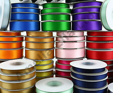 25m/50m Double Sided Faced SATIN Quality Tying Ribbon 3,10,15 & 25mm Widths 
