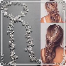 XXL Haarschmuck Brautschmuck Hochzeit Haarkette Haarband Haardraht Silber Gold