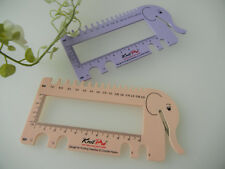 KnitPro Nadelmaß und Zählrahmen mit Fadenabschneider - Elefant in lilac o blush