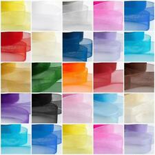 46 Metres ORGANZA Woven Edge Ribbon (Full Rolls) 6mm 10mm 15mm 25mm Widths.