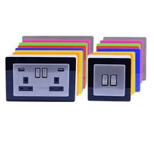 Single, Double Light Plug Socket Switch Surround Acrylic Finger Plate Panel