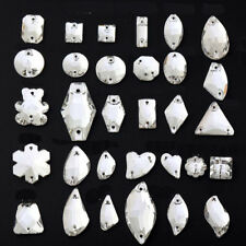 Crystal AB coudre les perles ovales Navette strass dos plat verre larme