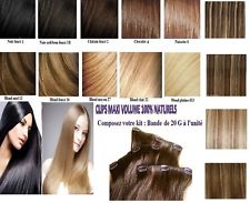 BANDE D'EXTENSIONS A CLIPS CHEVEUX 100% NATURELS INDIAN REMY HAIR 49, 60, 66CM 