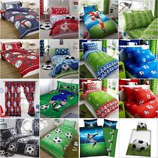 FOOTBALL BEDROOM KIDS BOYS - SINGLE & DOUBLE DUVET COVER SETS, SHEETS, CURTAINS