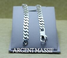 Bracelet En Argent Massif Pour Homme En Maille Gourmette 6mm Épaisse Avec Boite 