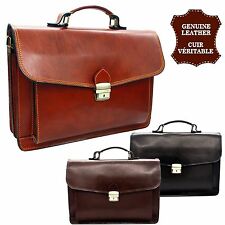 Cartable CUIR Véritable Italien Serviette Porte documents sac Homme