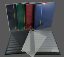 Briefmarkenalbum, Einsteckbuch Leuchtturm BASIC, 32 schwarze Seiten in 4 Farben