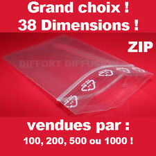 Lot de Sachet plastique fermeture ZIP Transparent bag pochon Pochette pression