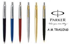 Parker Jotter Ballpoint Pen Black Blue Red Silver With Gold Clip and Gold