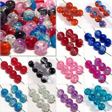 Lot de 30 Perles Craquelées en Verre 8mm Couleurs au choix