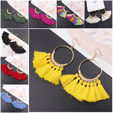 Femme Boucle D'oreille Crochet Grande Pendantes Cercle Frange Dangle Bijoux Mode