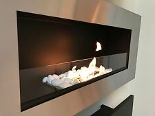 TÜV Geprüft Wandkamin Bio Ethanol Kamin Stahl Edelstahl mit Glasscheibe