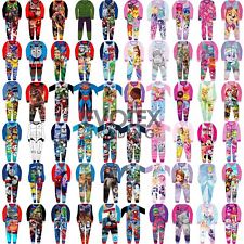 Kids Fleece All in One Boys Girls Character Childrens Pyjamas Age 1-10 Years