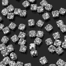 200x Clair Ronde à Coudre Sur Strass Artisanat Perle intercalaire Bijou 3mm/4mm