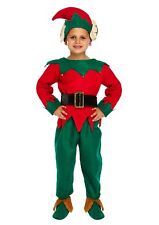 Childs Elf Christmas Xmas Fancy Dress Up Outfit Nativity Pantomime Costume