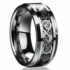 LC_ Homme Argent CELTIQUE DRAGON Titane acier inoxydable anneau MARIAGE bagues