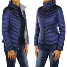 Piumino Donna Invernale Giubbino Giubbotto Slim Fit Impermeabile Blu VEQUE 