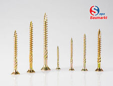 PROFI HOLZBAUSCHRAUBEN + Kerbspitze+Reibeteil+Fräsrippen Torx Teilgewinde gelb